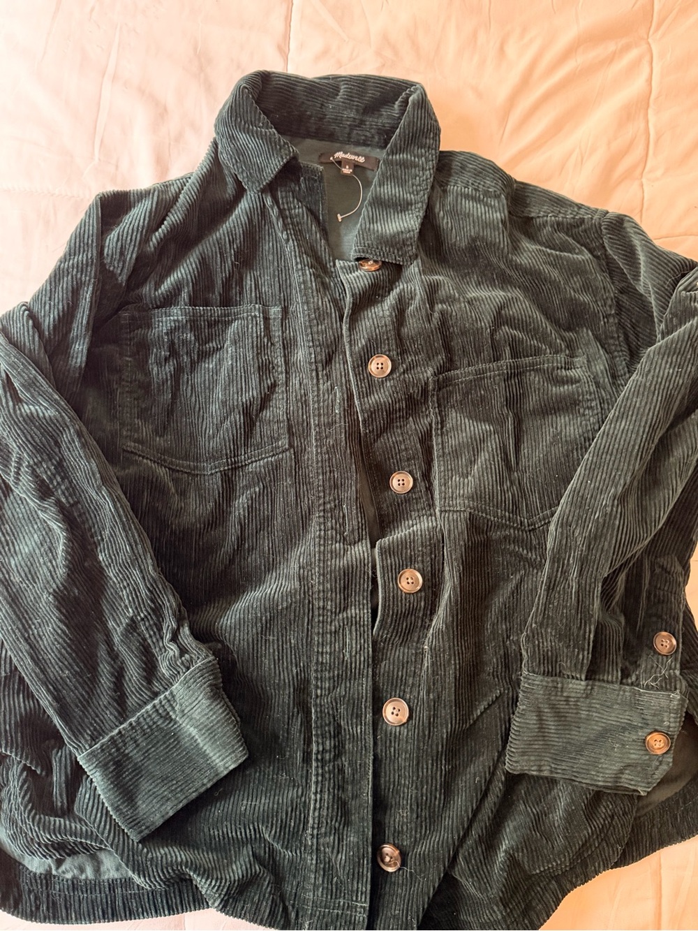 Madewell Forest Green Corduroy Shirt Jacket